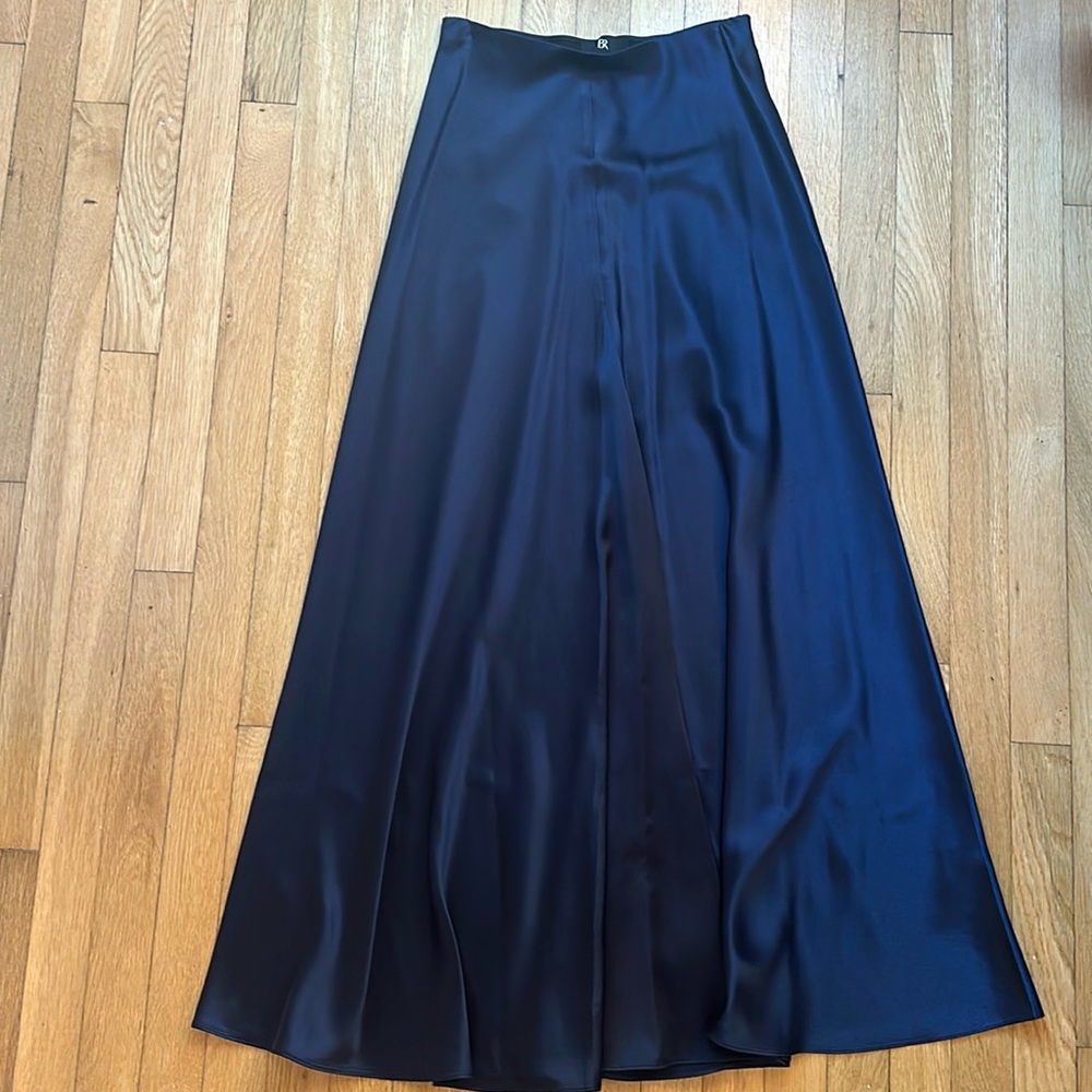Banana Republic Serenade Silk Maxi Skirt Navy XS